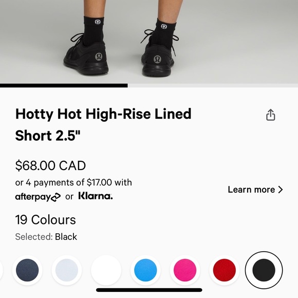 Lululemon Hotty Hot Shorts - Black 2.5” high rise - Picture 4 of 4